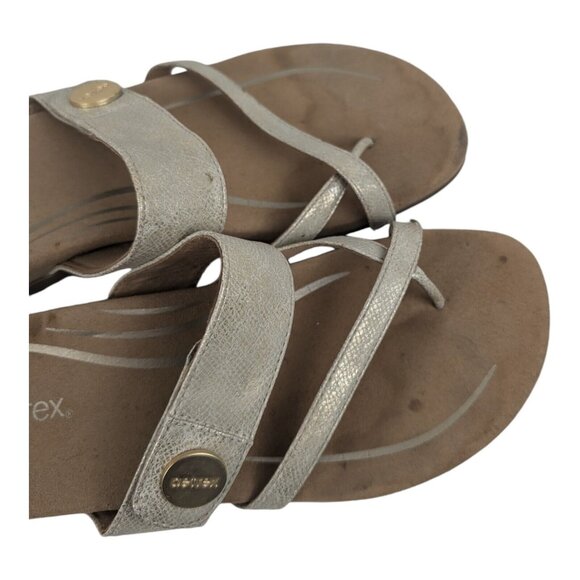 Aetrex Womens Izzy Sparkle Gold Slide Sandals Shoes 9 Medium (B,M) BHFO 4727 - Picture 6 of 6